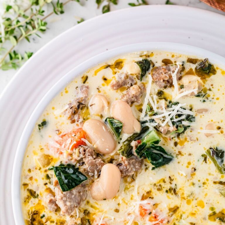 kale and white bean sausage soup