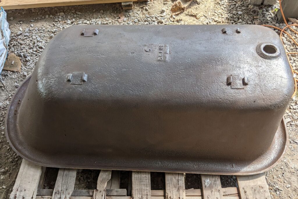 clawfoot tub that has been sanded